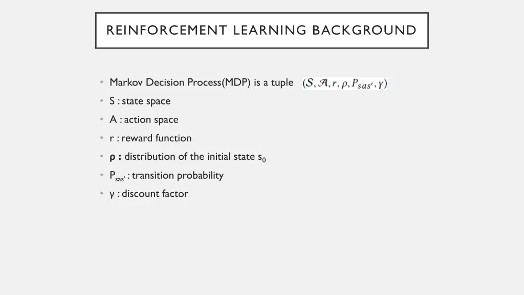 reinforcement learning background