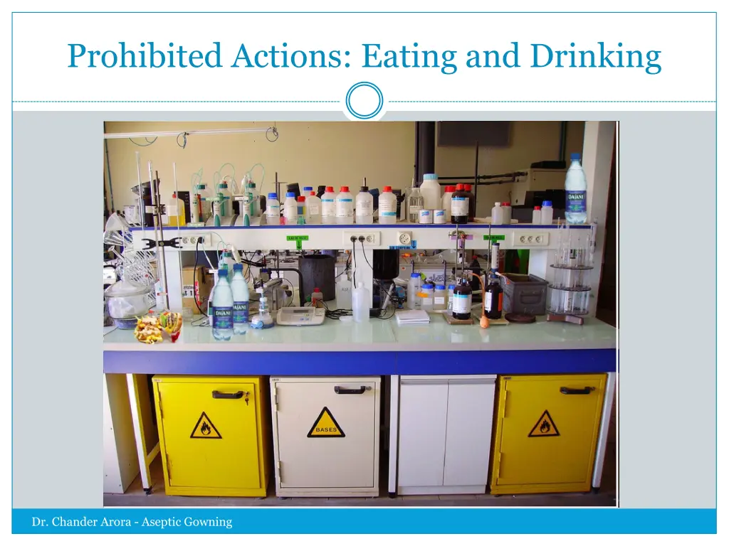 prohibited actions eating and drinking