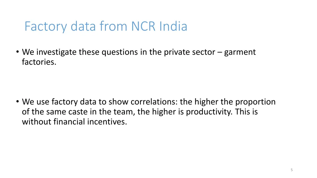 factory data from ncr india