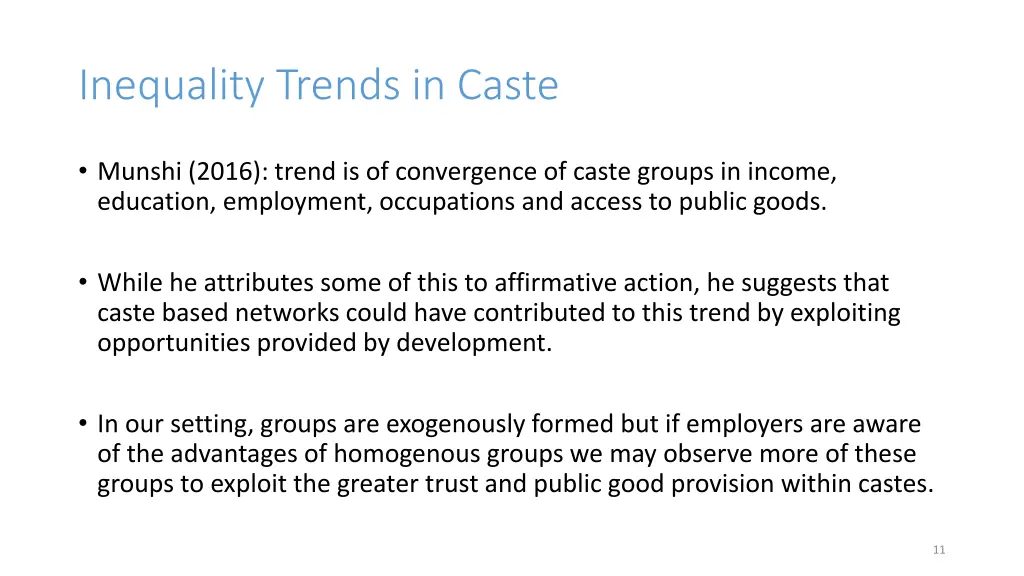 inequality trends in caste