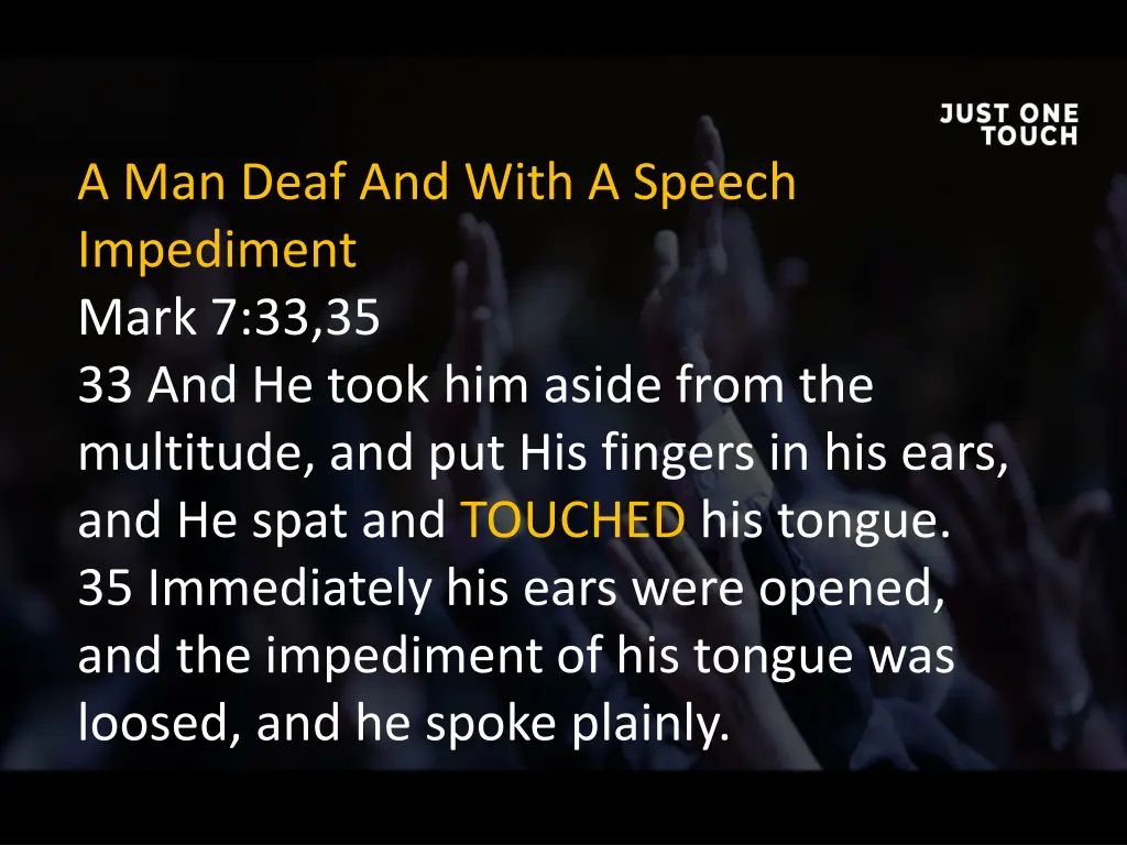 a man deaf and with a speech impediment mark