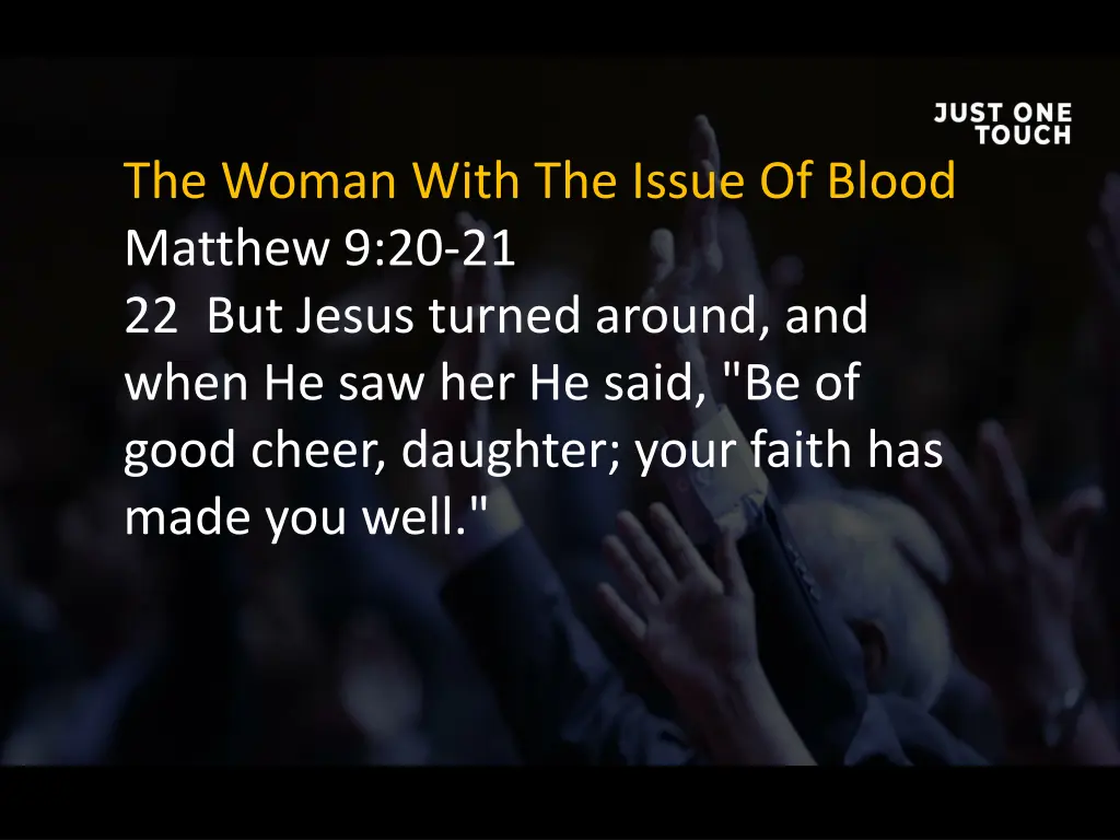 the woman with the issue of blood matthew 1