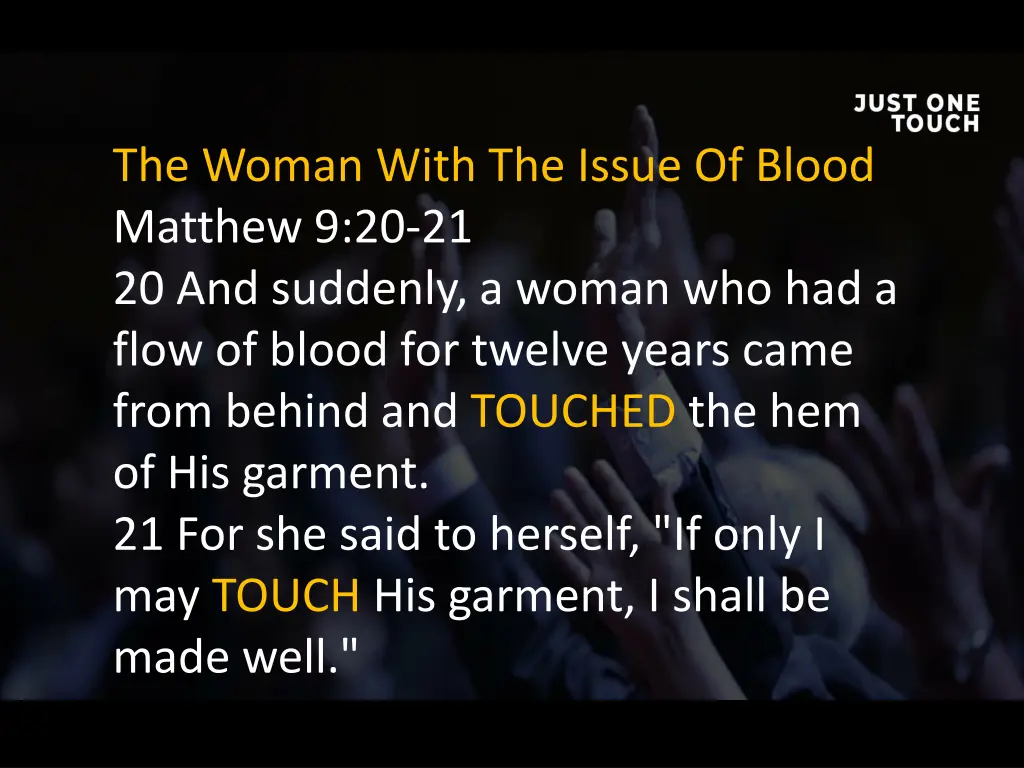 the woman with the issue of blood matthew