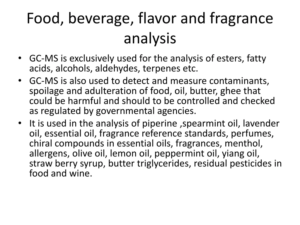 food beverage flavor and fragrance analysis