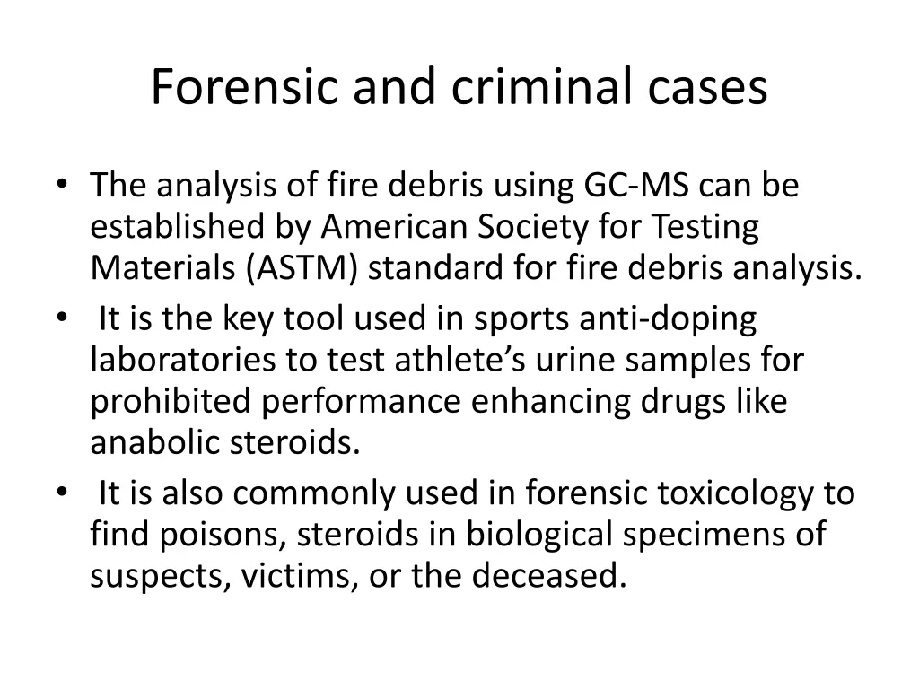 forensic and criminal cases