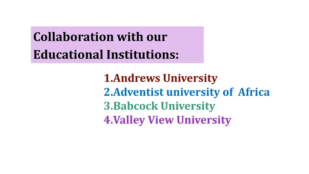 collaboration with our educational institutions