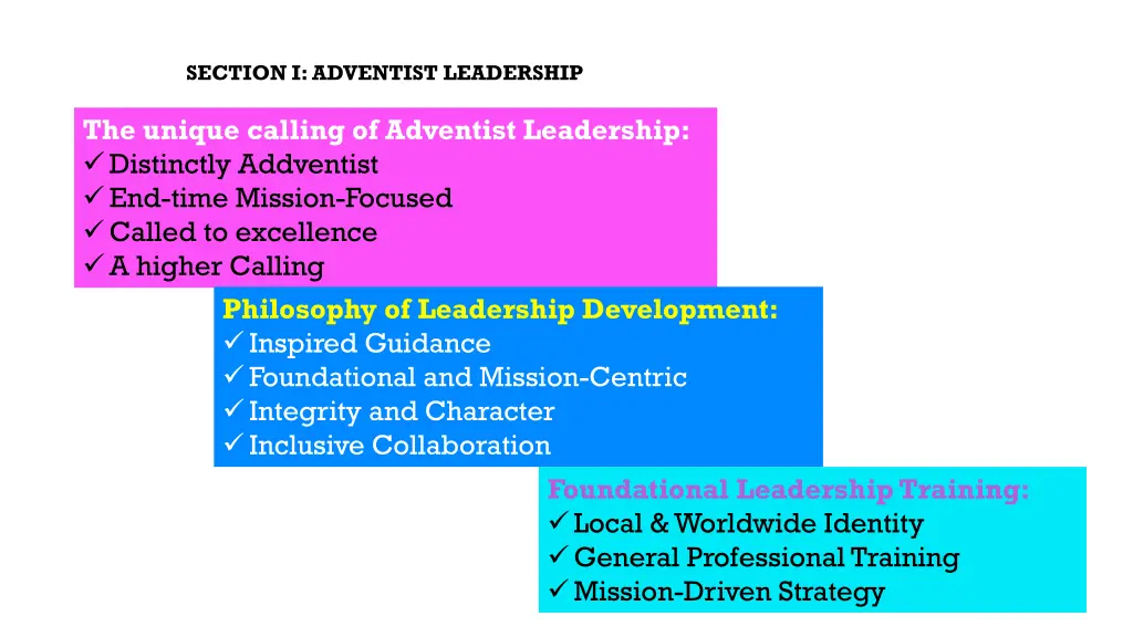 section i adventist leadership