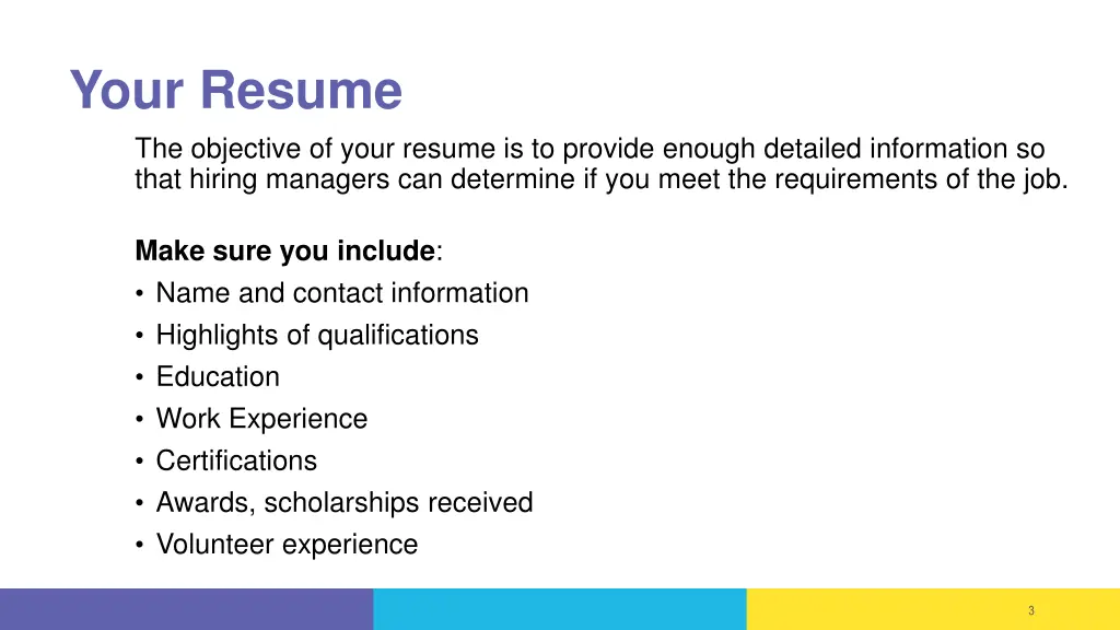 your resume the objective of your resume