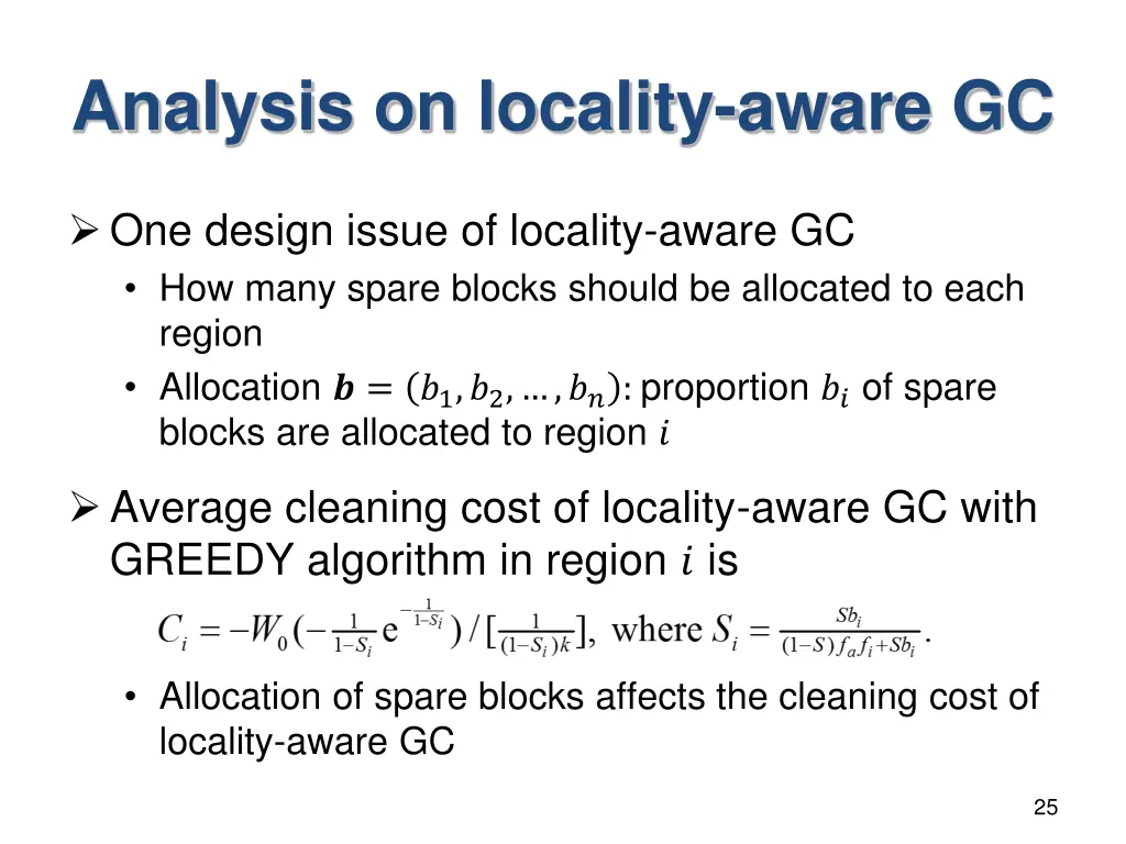 analysis on locality aware gc