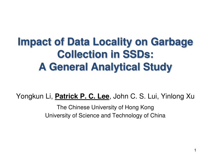 impact of data locality on garbage collection