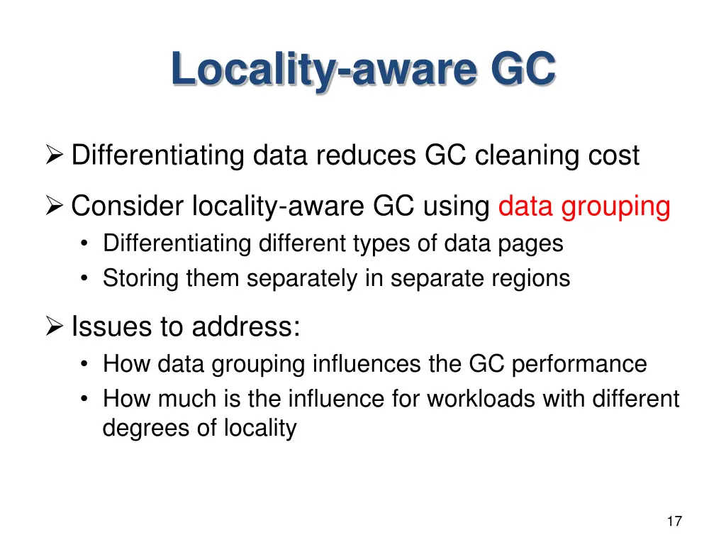 locality aware gc