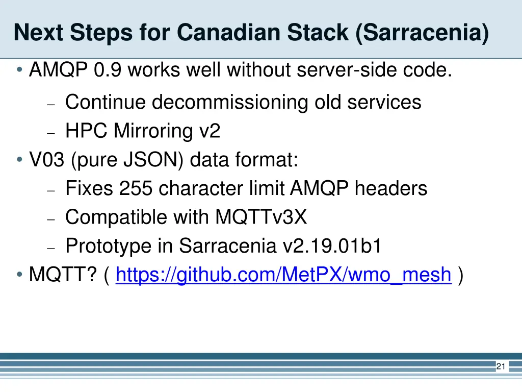 next steps for canadian stack sarracenia