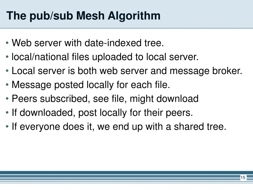 the pub sub mesh algorithm