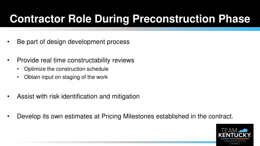 contractor role during preconstruction phase