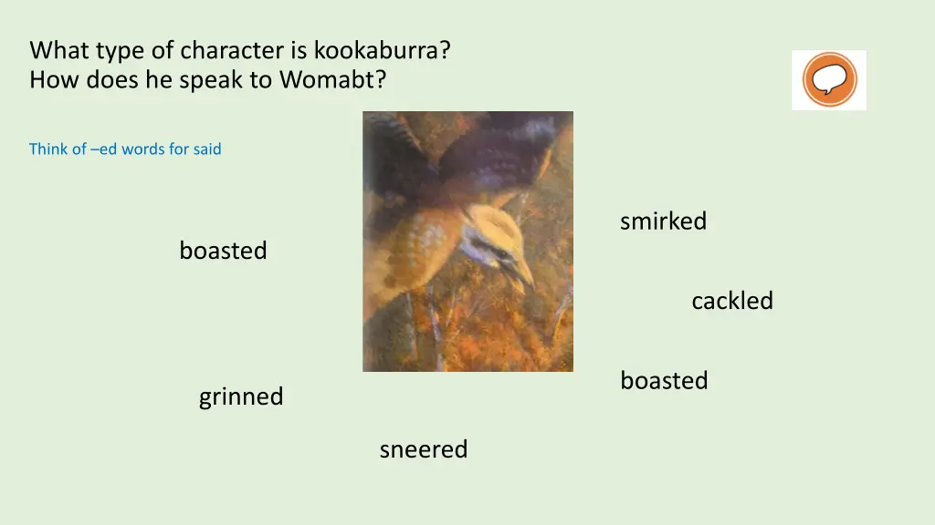 what type of character is kookaburra how does