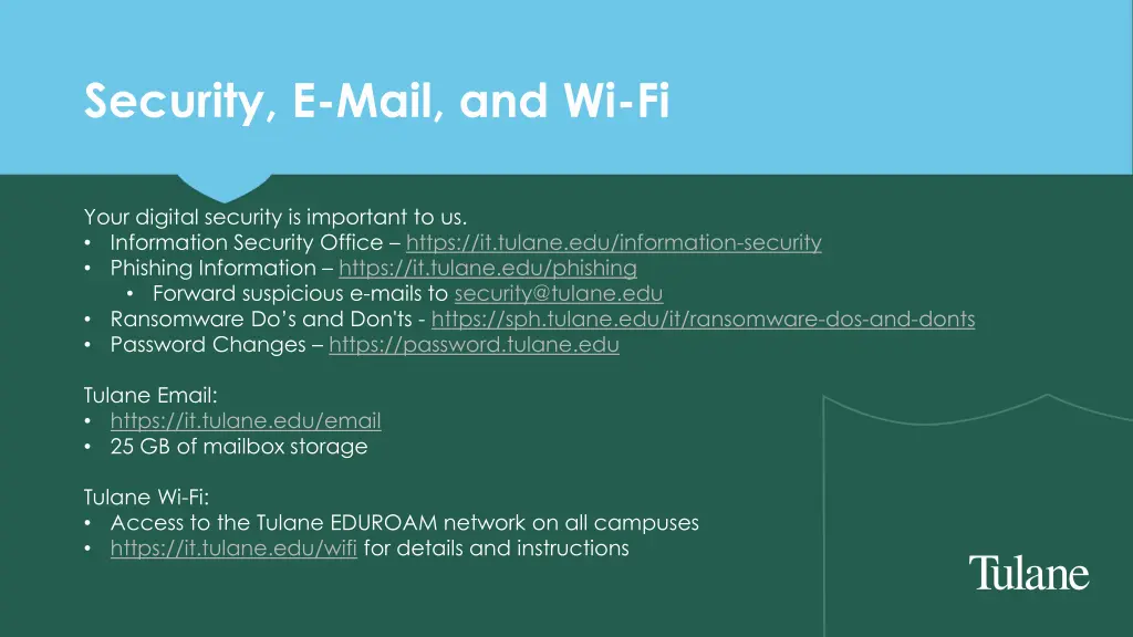 security e mail and wi fi