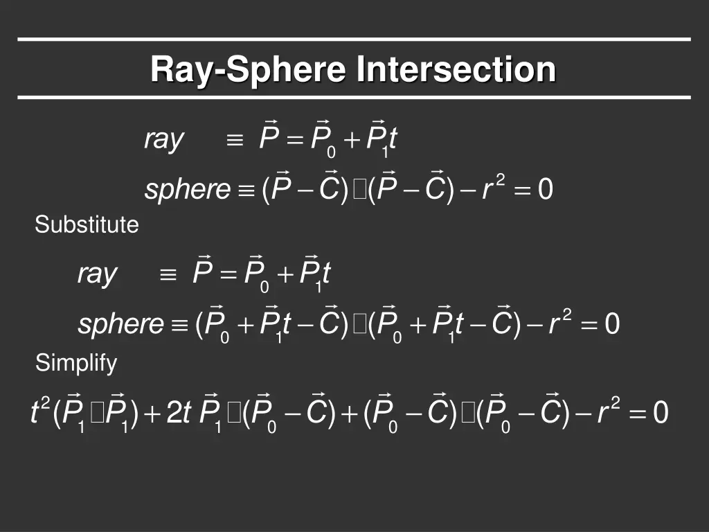 ray sphere intersection 1