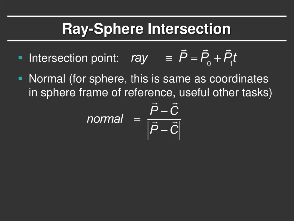 ray sphere intersection 3