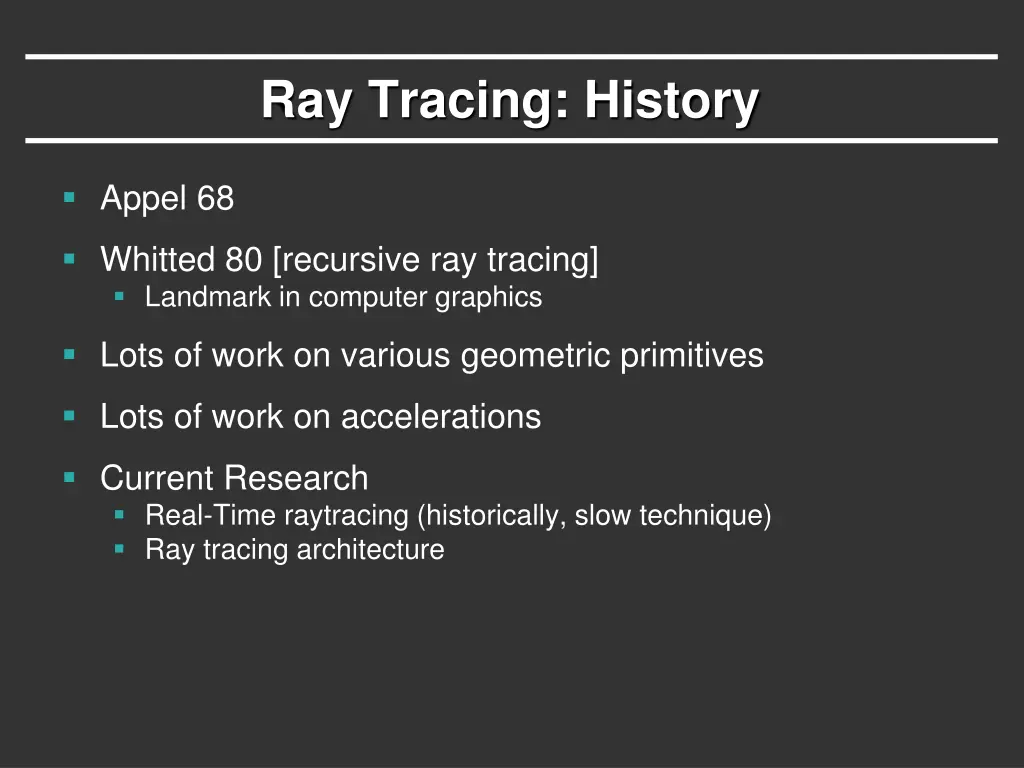 ray tracing history