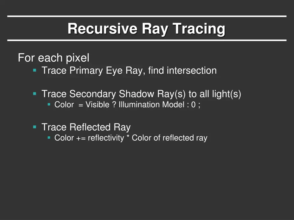 recursive ray tracing