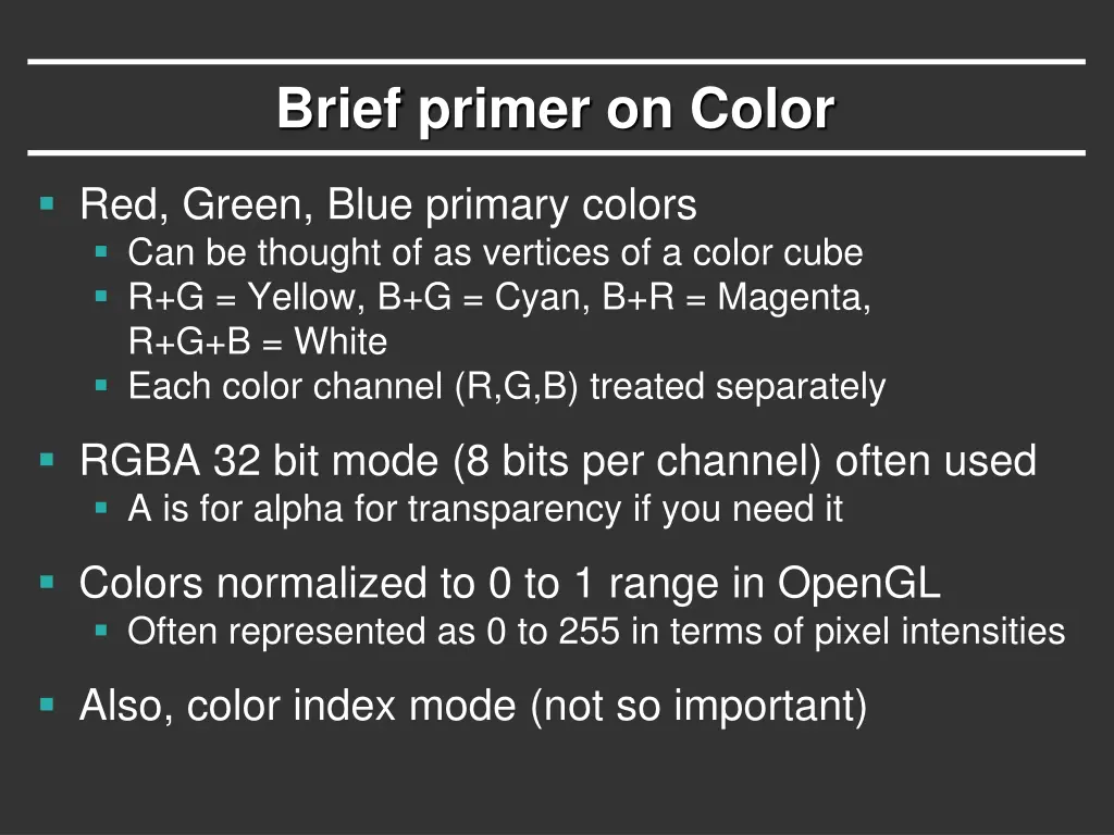 brief primer on color