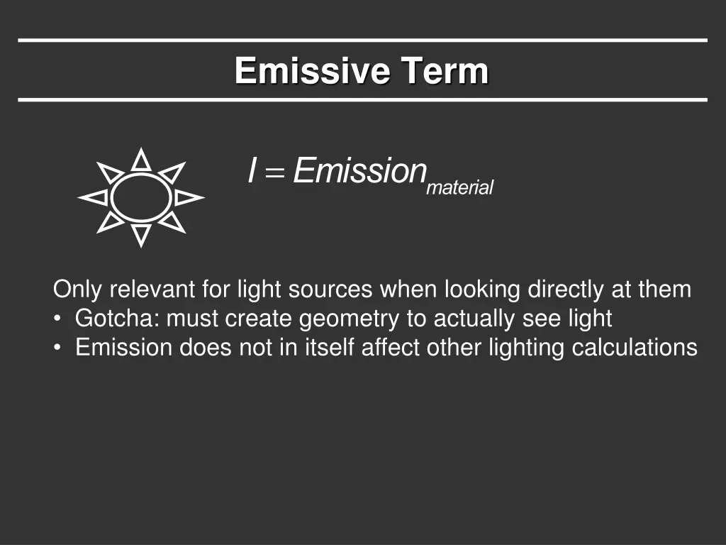 emissive term