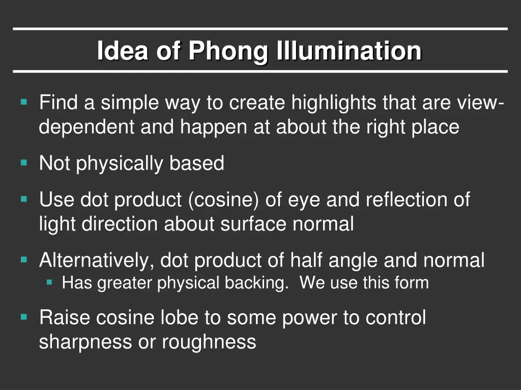 idea of phong illumination