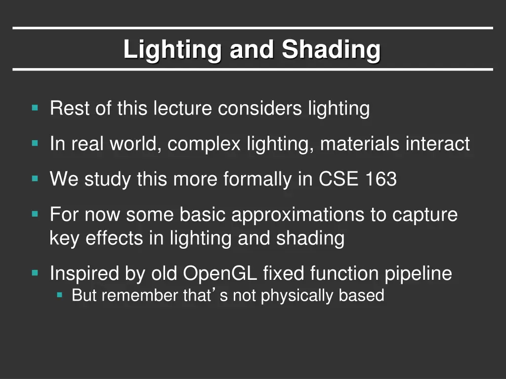 lighting and shading