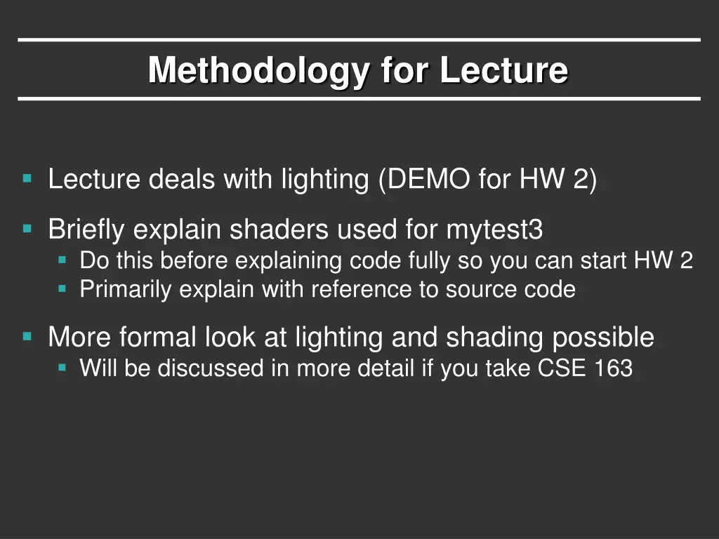 methodology for lecture