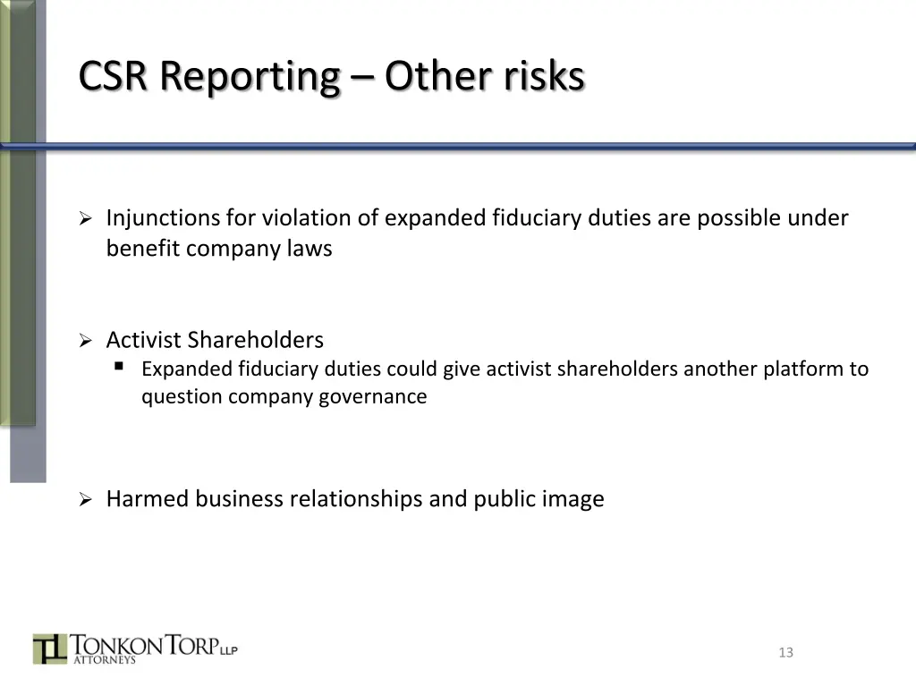 csr reporting other risks