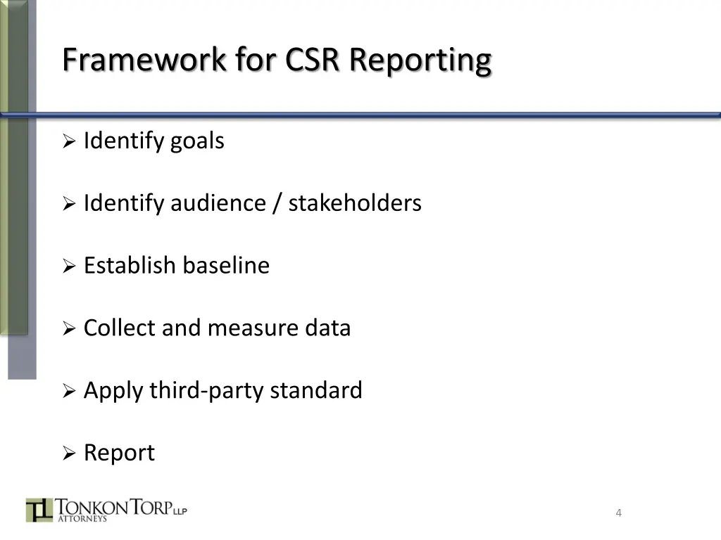 framework for csr reporting