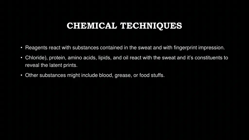 chemical techniques