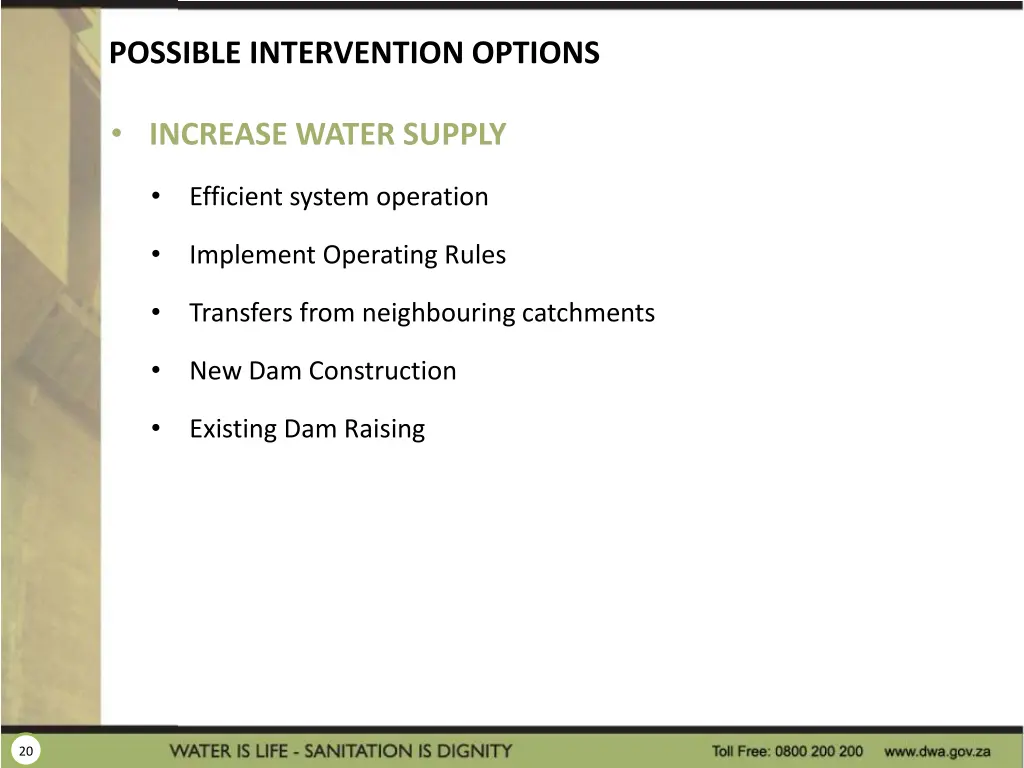 possible intervention options 1