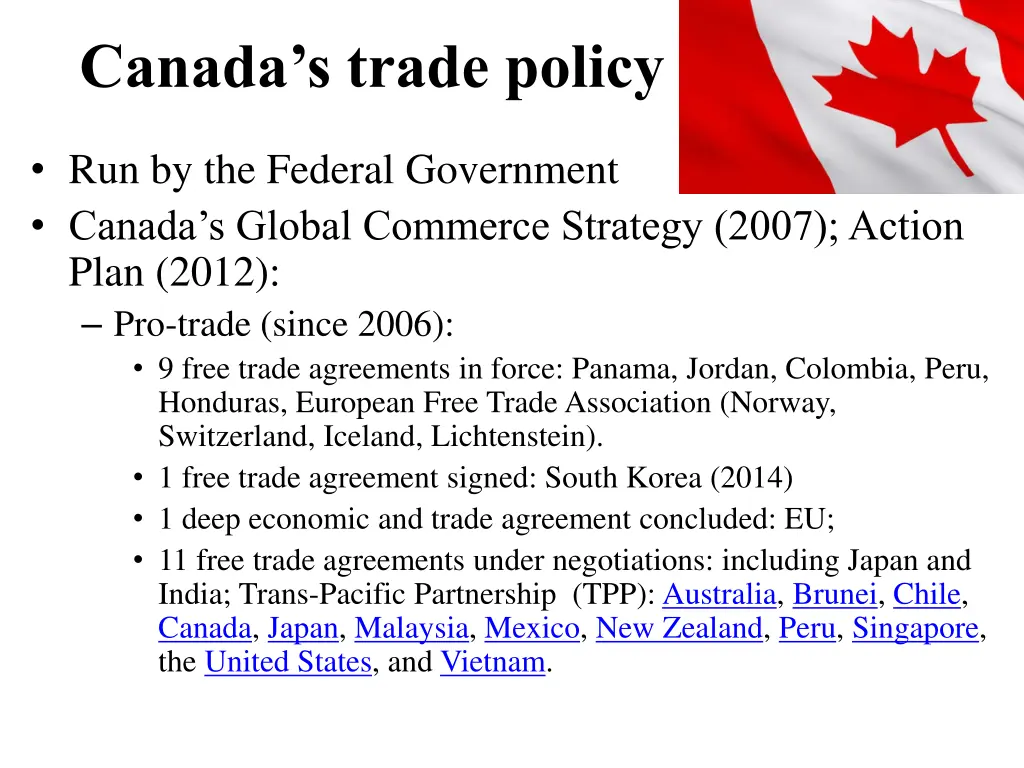 canada s trade policy