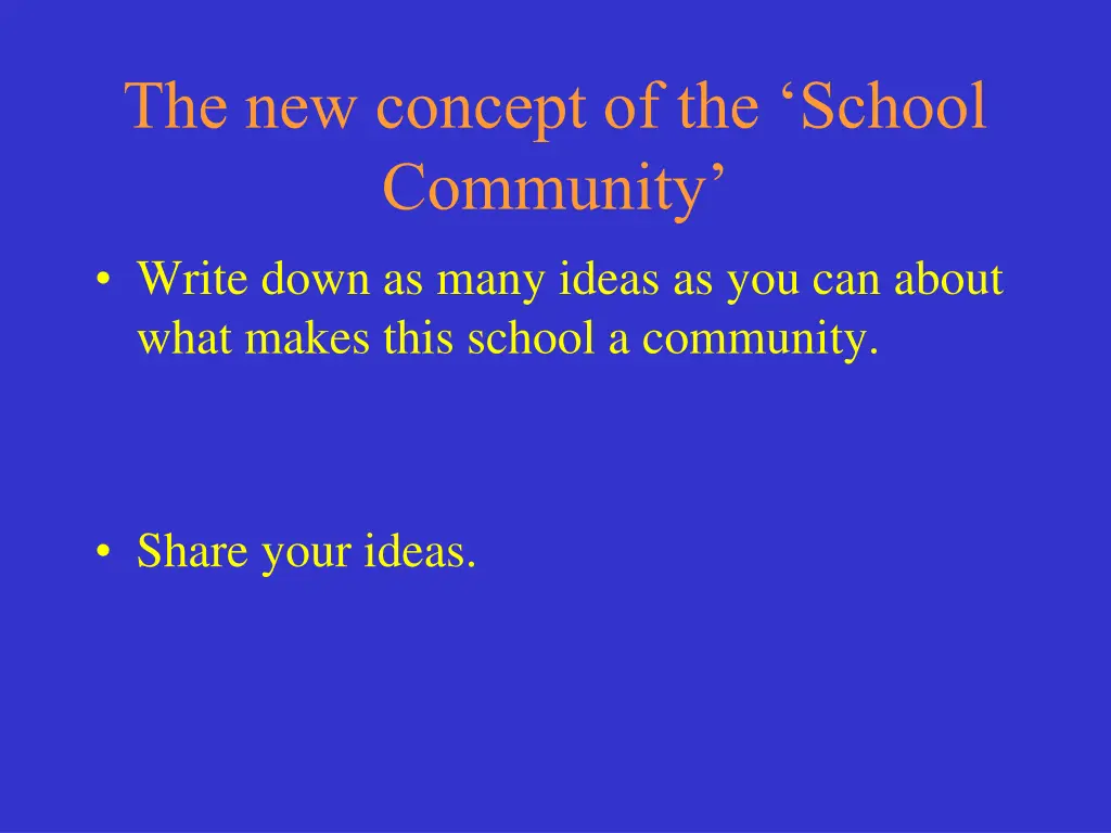 the new concept of the school community