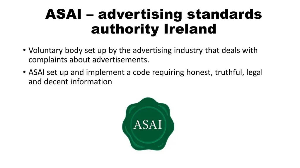 asai advertising standards authority ireland