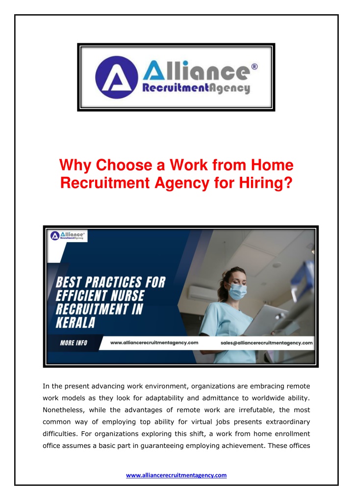 why choose a work from home recruitment agency