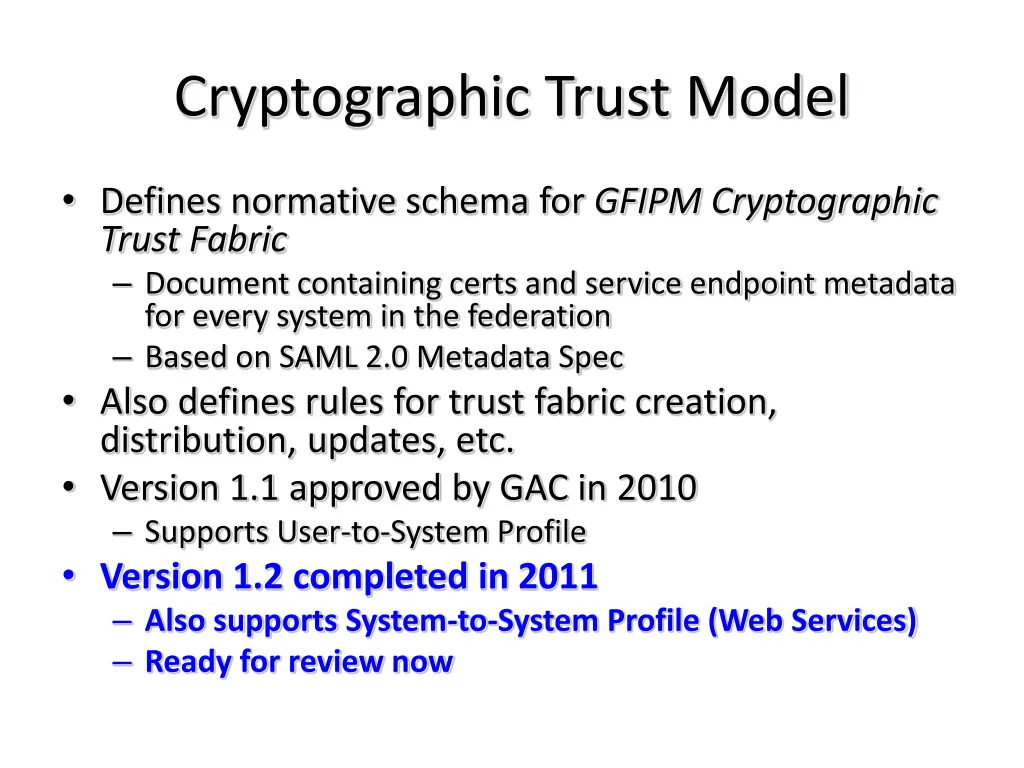 cryptographic trust model