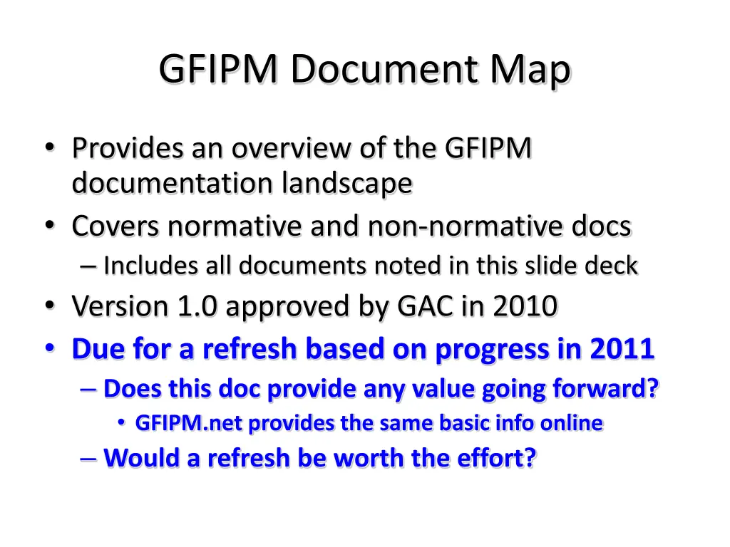 gfipm document map