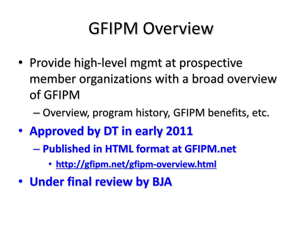 gfipm overview