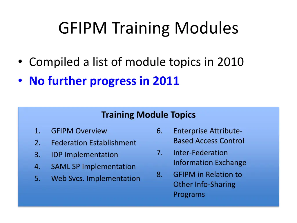 gfipm training modules