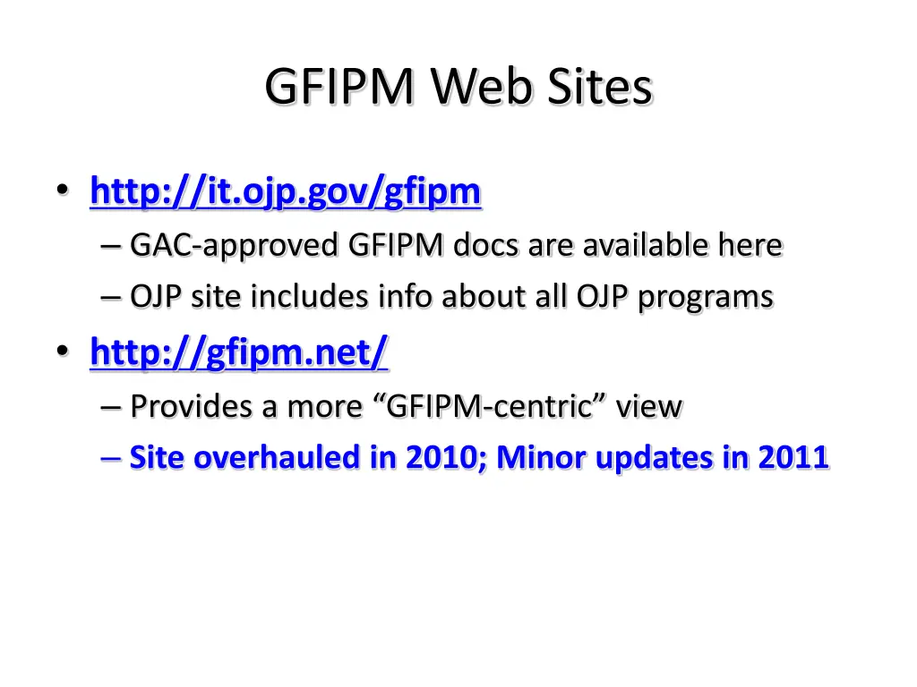 gfipm web sites