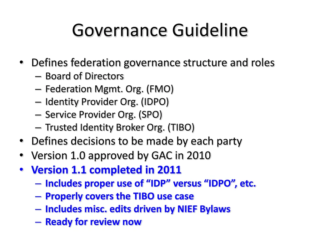 governance guideline