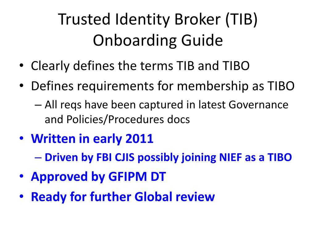 trusted identity broker tib onboarding guide