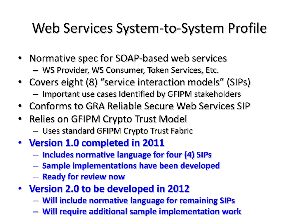 web services system to system profile