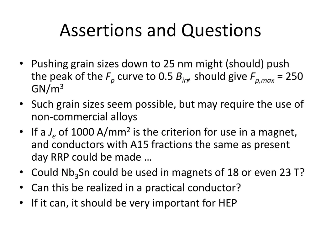 assertions and questions