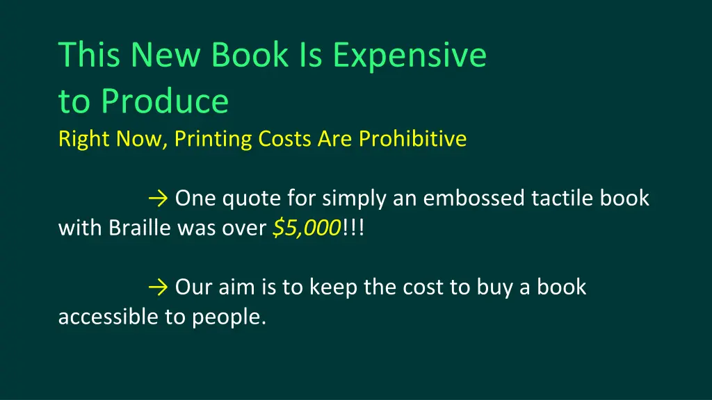 this new book is expensive to produce right