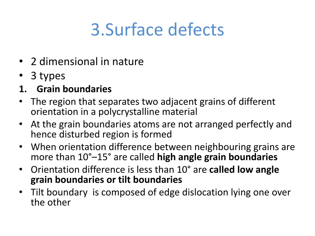 3 surface defects