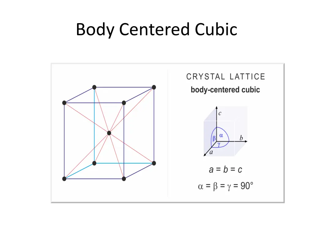 body centered cubic