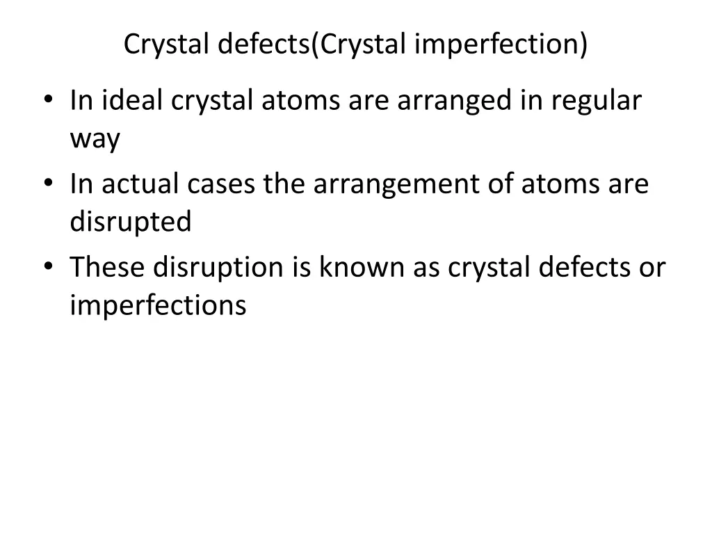 crystal defects crystal imperfection